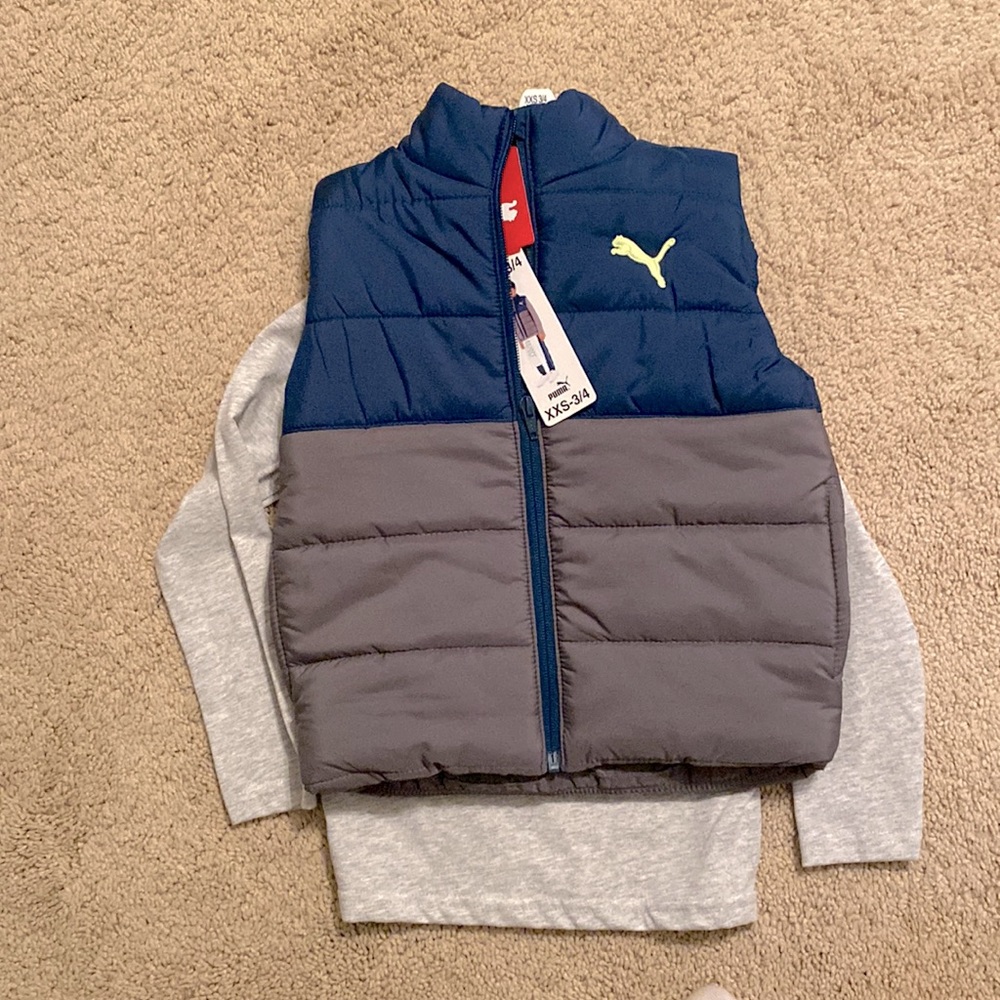 Brand new Puma long sleeve shirt and vest.